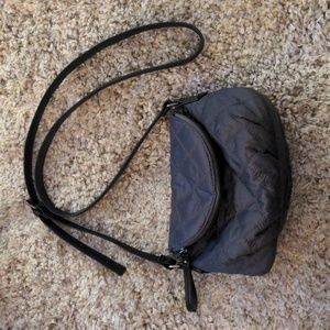 Gray quilted purse
